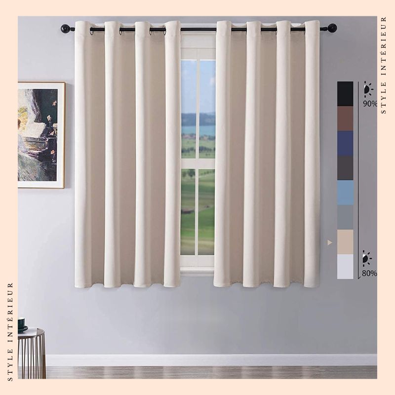 SHORT BEIGE BLACKOUT CURTAIN