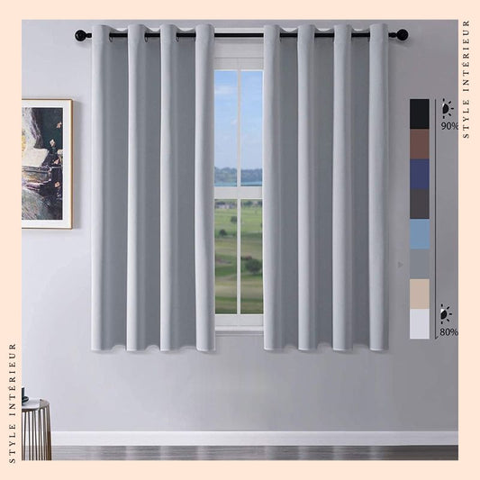 SHORT LIGHT GRAY BLACKOUT CURTAIN